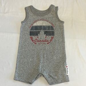 Canadiana- Gray Sleeveless Canada Romper
